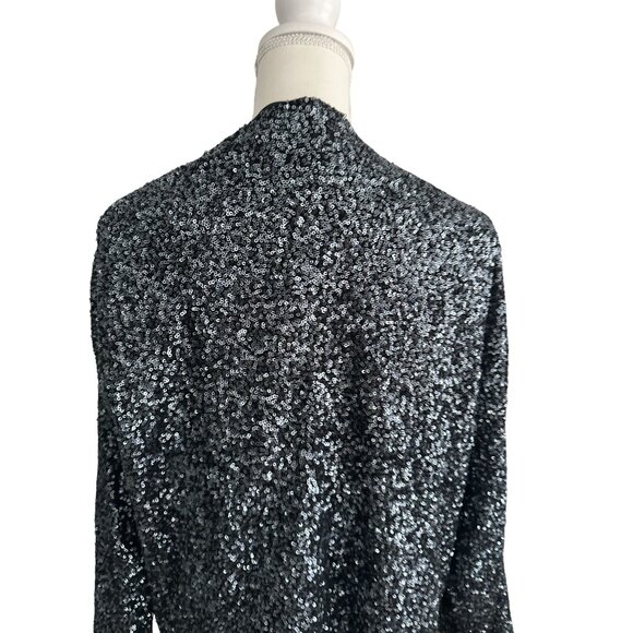 GAP Black Sequin Swing Jacket Blazer Size Medium - Picture 9 of 9